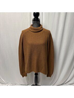 Kuhl Rib Knit Turtleneck Sweater Womens Size XL Rust Brown Long Sleeve Pullover